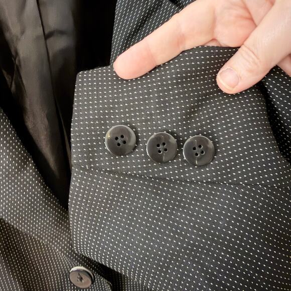 Talbots Polka Dot Pantsuit Blazer 22W Pant 24W Made USA Italian Fabric plus size - Picture 7 of 15